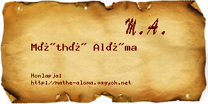 Máthé Alóma névjegykártya